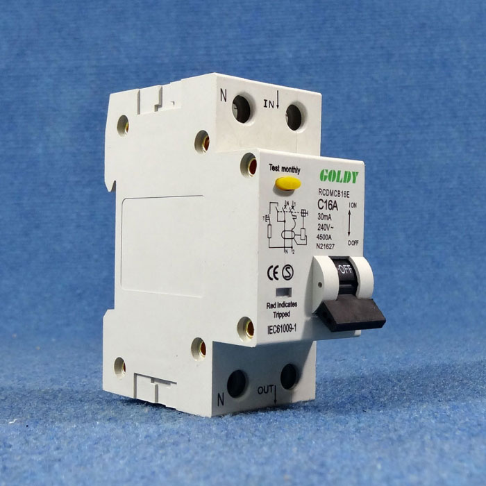 Miniature 16amp Circuit Breaker, Double Pole, Residual Current Device